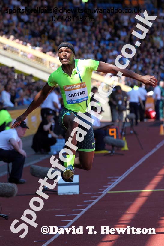 Chris Carter (USA) mens triple jump, IAAF Diamond League, Birmingham. Photo: David T. Hewitson/Sports for All Pics